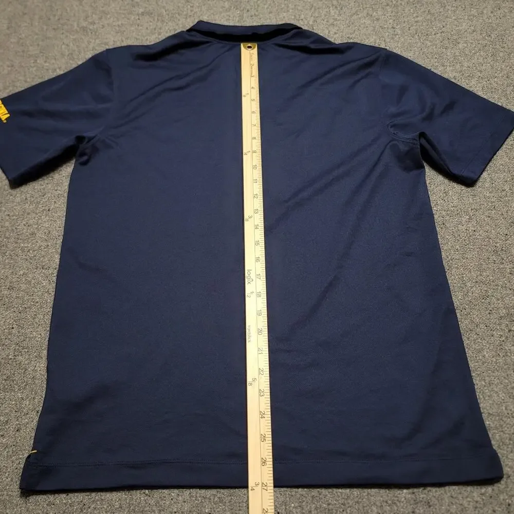 Nike West Virginia Mountaineers Shirt Mens Medium Navy Gold Dri Fit Golf Polo